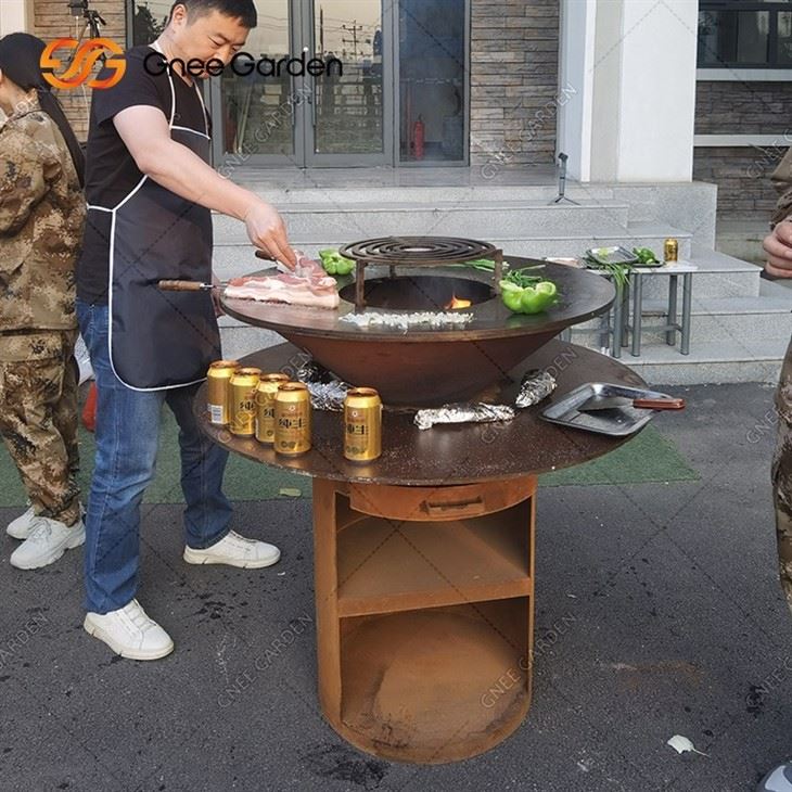 Outdoor Decorative Corten Steel BBQ Grill