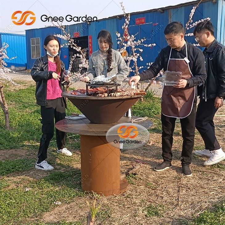 Outdoor Decorative Corten Steel BBQ Grill