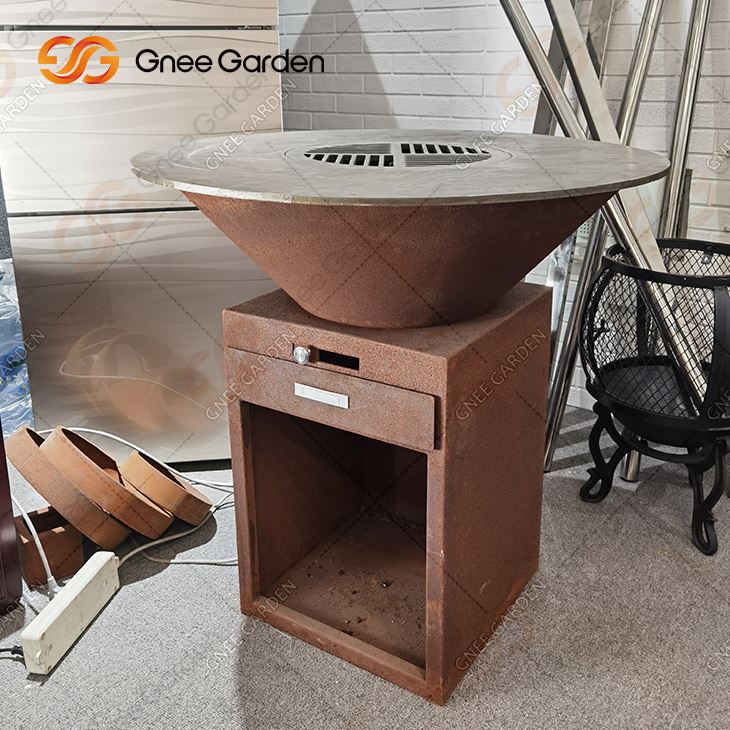 Lubang Api Corten Steel Bbq Corten Steel Bbq Kayu Corten Steel Bbq Firepit Grill
