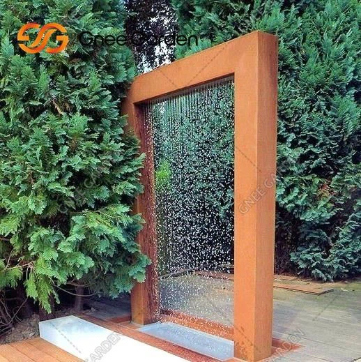Corten Steel Pond Wall Waterfall For Garden