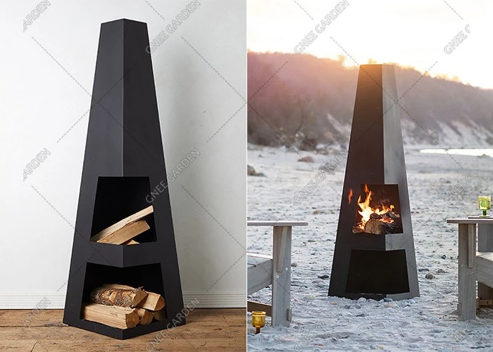 Corten Steel Stainless Steel Outdoor Fireplace