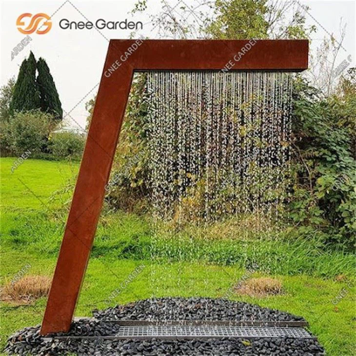 Corten Steel Water Feature Outdoor Garden