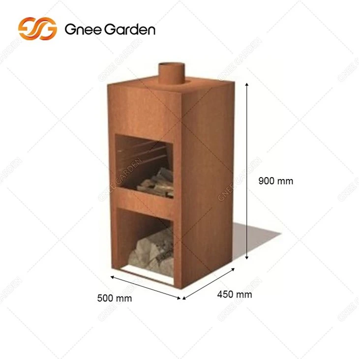 Customized Freestanding Outdoor Fireplace Wood Burning