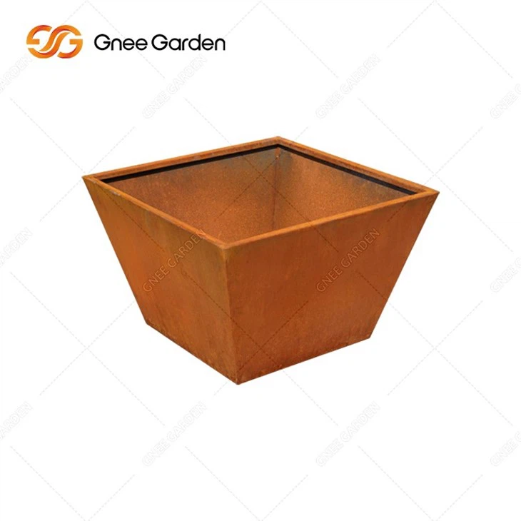 Cut Flower Box Large Corten Steel Metal Tree Planter