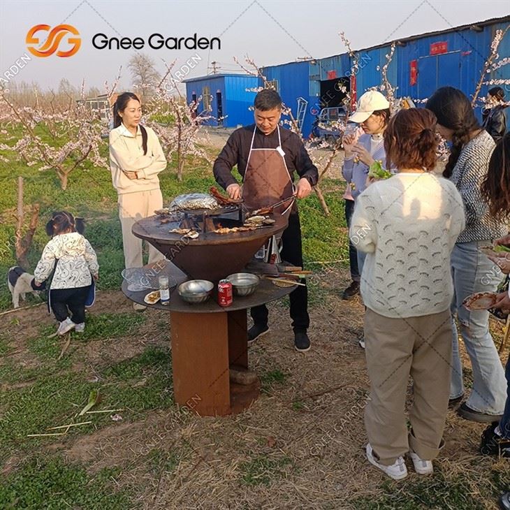 Outdoor Decorative Corten Steel BBQ Grill