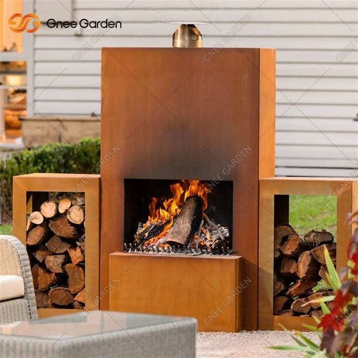Garden Outdoor Warming Corten Steel Fireplace
