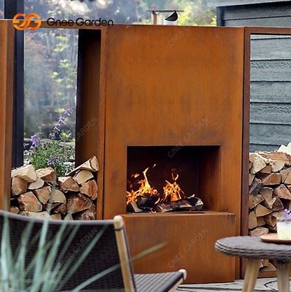 Garden Outdoor Warming Corten Steel Fireplace