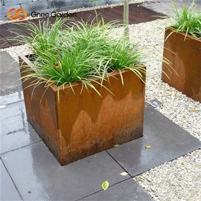 Pot Bunga Tanaman Taman Corten Steel