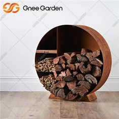 Taman Pemegang Log Baja Corten Luar Ruangan