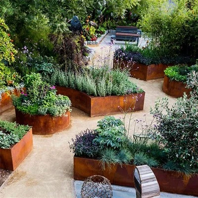 Taman Baja Corten Rumput Logam Kustom Tepi Baja Corten Berkualitas Tinggi
