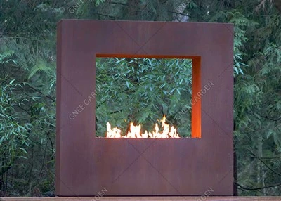 Corten Steel BBQ Barbekyu Lubang Api Luar Ruangan Lubang Api Potong Laser Kustom