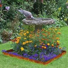 Perbatasan Taman Baja Berkarat Tepi Logam Berkarat