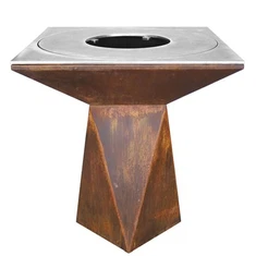 Meja Panggangan BBQ Baja Corten Logam Barbekyu