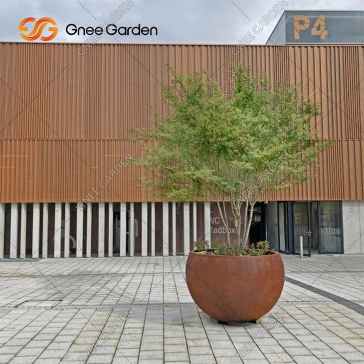 Custom Made Garden Flower Pots Narrow Corten Steel Planter Boxes
