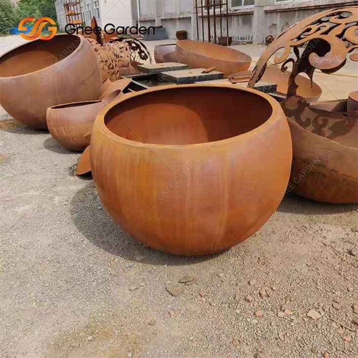 Custom Made Garden Flower Pots Narrow Corten Steel Planter Boxes